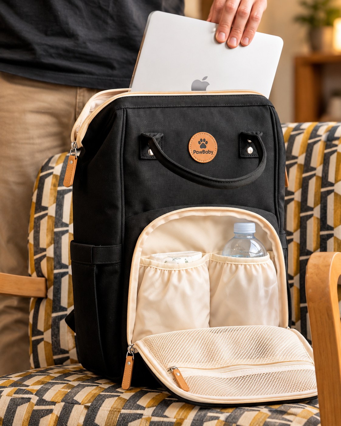 Sac PawBaby avec un ordinateur portable